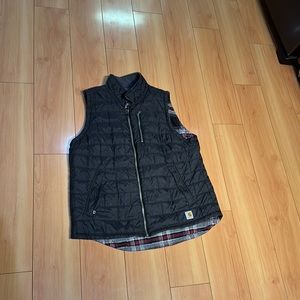 Carhartt vest, reversible, black and purple plaid size L